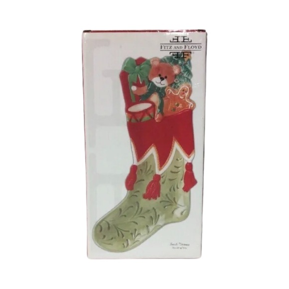 Fitz and Floyd Snack Therapy Christmas Stocking Tray 2008 - Picture 4 of 9